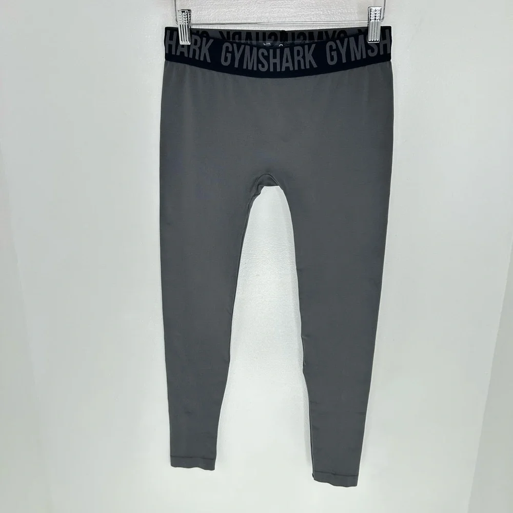 Gymshark Womens Leggings‎ Size Small Gray Midrise Logo Workout Activewear 27x25 - Picture 2 of 11
